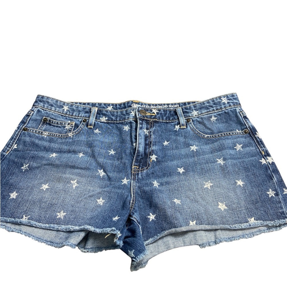 GAP Woman’s Sexy Boyfriend Short Jean Star Print Short  Size 14